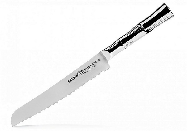 KüChenmesser Kochmesser Brotmesser Samura Bamboo AUS-8 Stahl Profi Messer 20 Cm-image