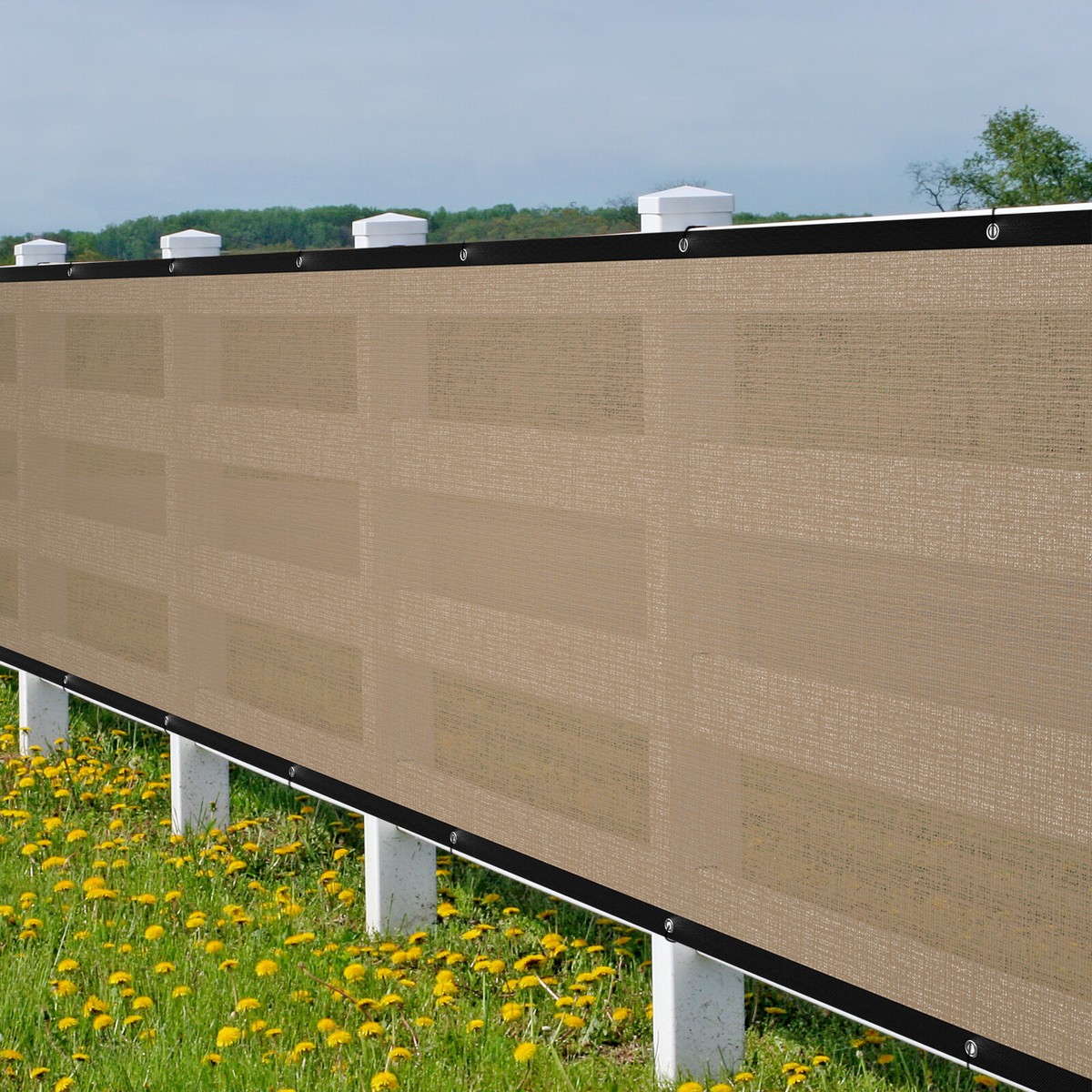 TKOOFN Privacy Screen Fence Mesh Windscreen – 3-6 Ft High X 50 Ft Long – UV Block