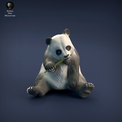 Riesenpanda - 3D gedrucktes Modell - unbemalt - Tiere Miniaturen