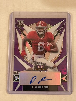 2021 Leaf Valiant Devonta Smith RC Autograph Auto #ed 23/25 Eagles! Purple