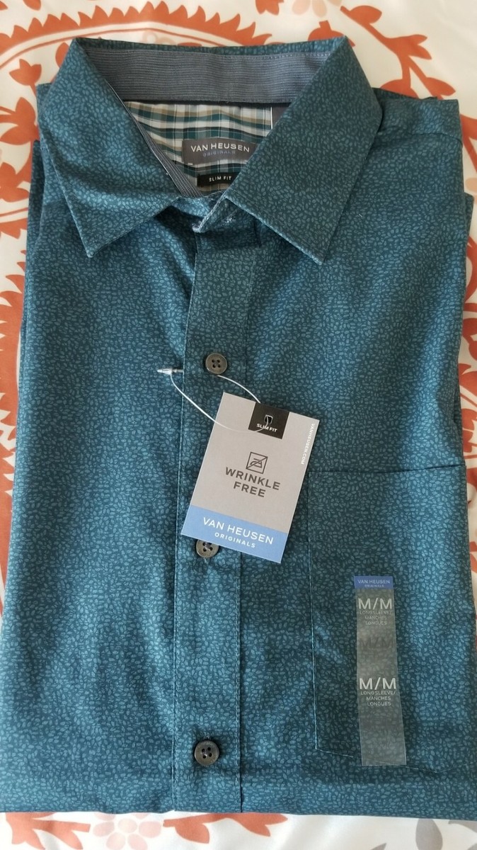 MEN'S VAN HEUSEN SLIM FIT SHIRT LONG SLEEVE SIZE M 15-15 1/2