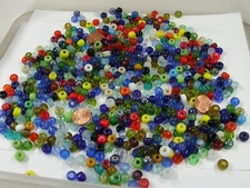 2 Pounds Luster (6mm x 9mm) India Handmade Glass Pony Beads (BNT-97B)⭐