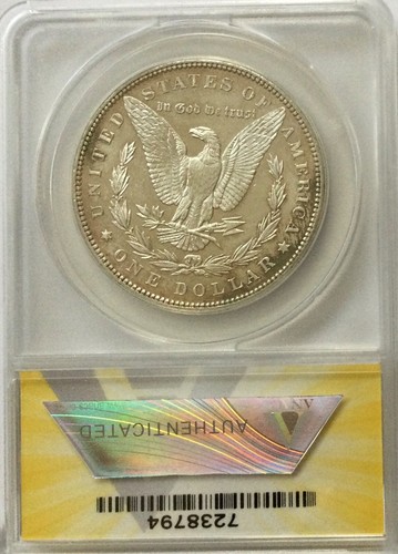 1889 P Morgan Prooflike Silver Dollar Pleasing ANACS Graded MS63 Very Pleasing - Picture 2 of 4
