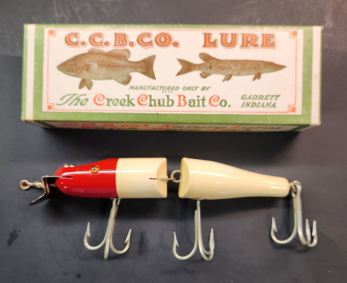 Vintage Creek Chub PIKIE Fishing Lure CCB Co Jointed Wood Vintage Creek Chub PIKIE Fishing Lure CCB Co Jointed Wood