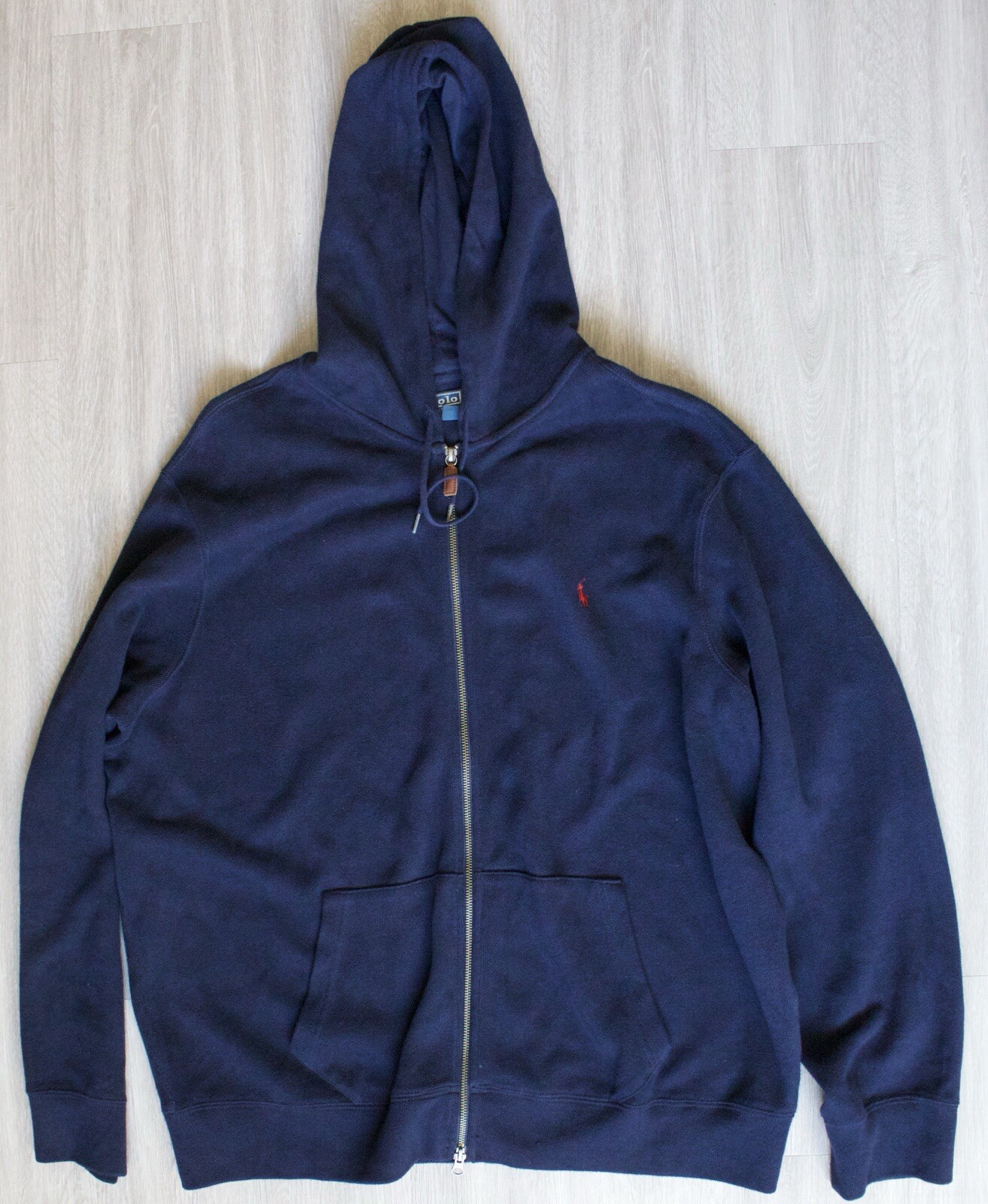Polo Ralph Lauren Hoodie Mens XXL Full Double Zip Up Rare Blue