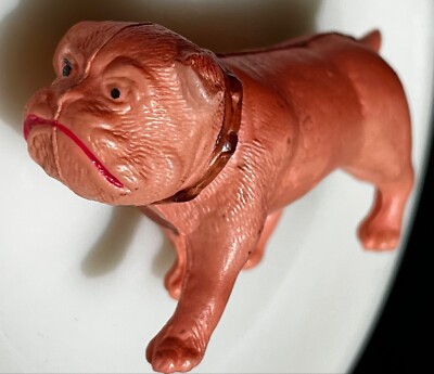 Vintage Celluloid Miniature Bull Mastiff Boxer Bulldog Small Dog Shelf Display.
