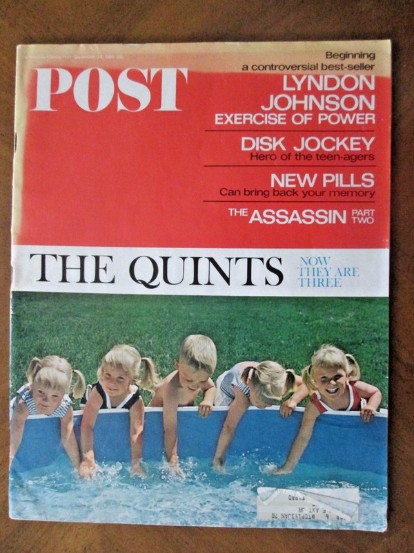 SATURDAY EVENING POST 1966 issue FISHER QUINTS ~