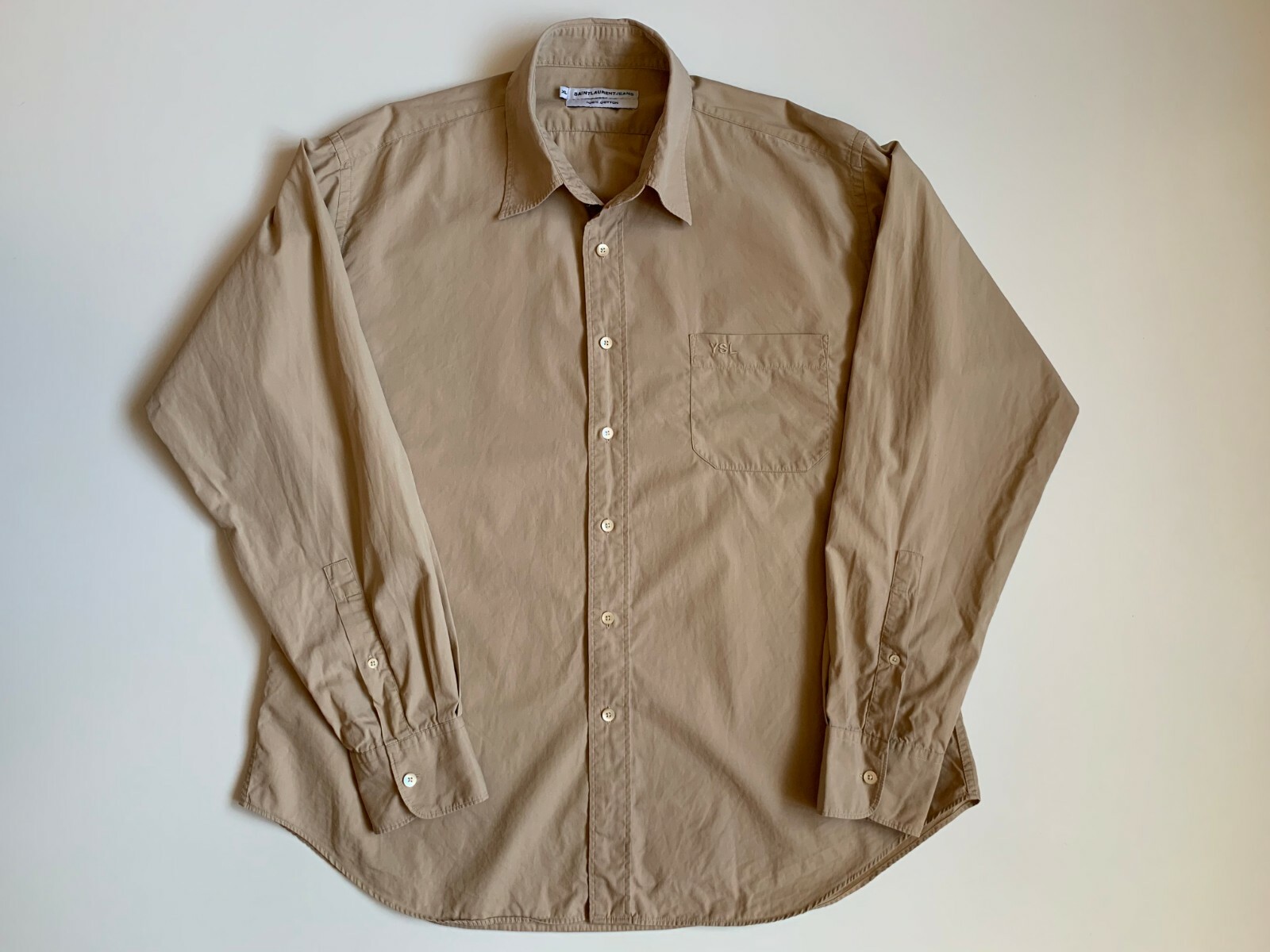 Camicia da uomo beige Saint Laurent taglia XL