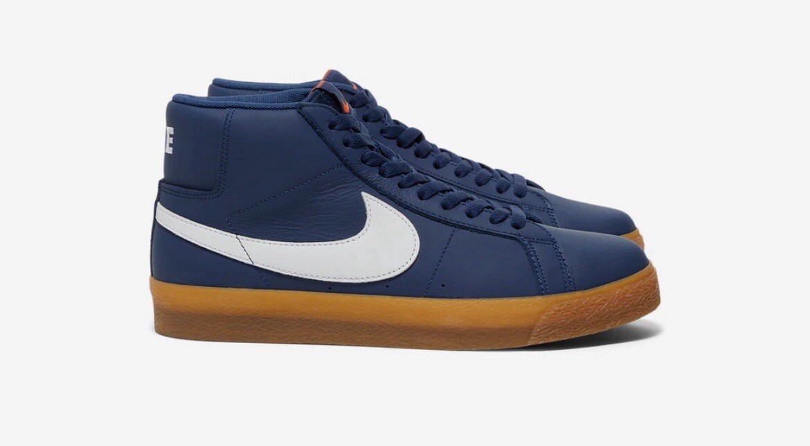 NEW Nike Men's SBZoom Blazer Mid Navy/Brown Gum Size
