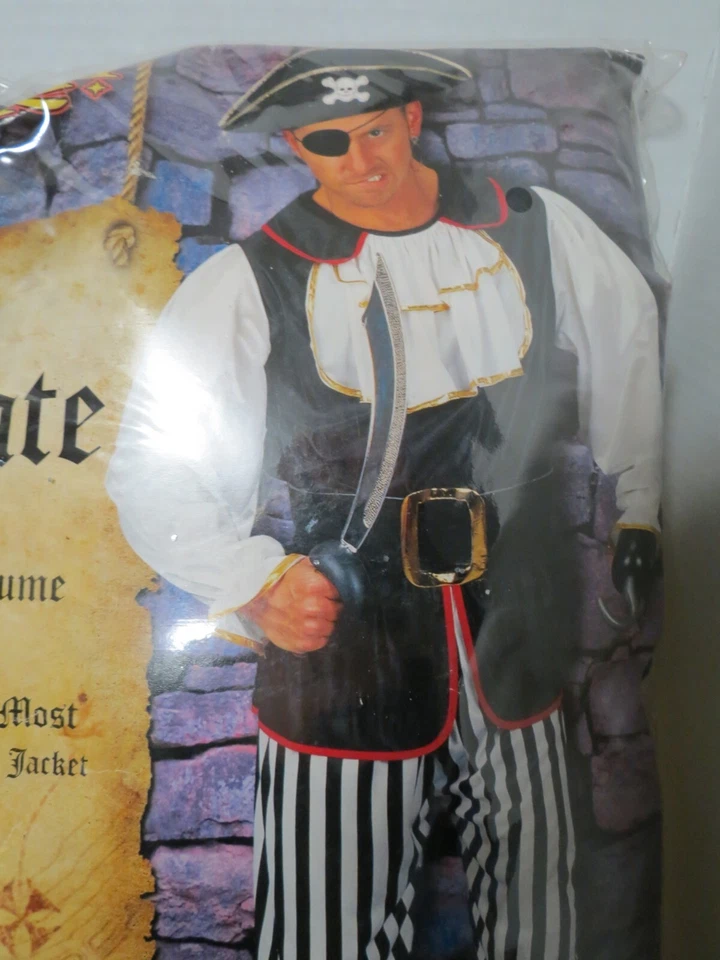 Mens Spirit Pirate Adult Costume One Size Fits Most Vest Ruffled Shirt Pants - Изображение 4 из 4