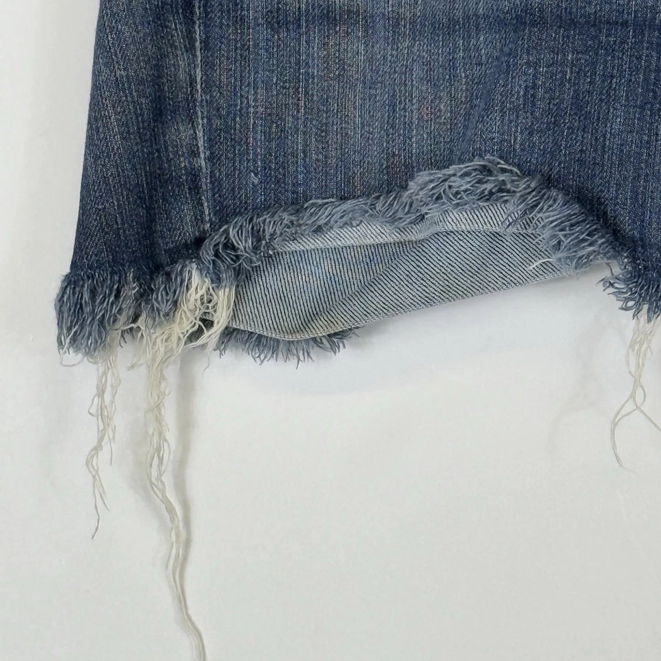 Женские джинсовые шорты Seven For All Mankind 7FAMK с необработанными краями сделай сам с заниженной талией 28 - Изображение 3 из 4