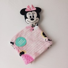 Disney Baby Minnie Mouse Lovey Pink Teether Security Blanket Striped