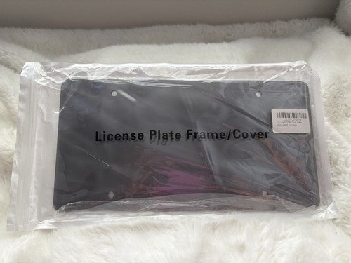 Dark Gray Smoke Liscence Plate Cover Protector FLAT w Hardware Included