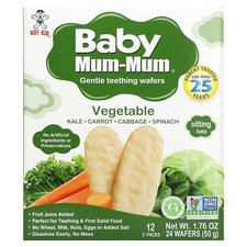 Baby Mum-Mum, Gentle Teething Wafers, Vegetable, 12 Packs, 2 Wafers Each