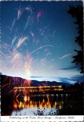 Vintage Postcard Celebrating Cedar Street Bridge, Sandpoint, Idaho