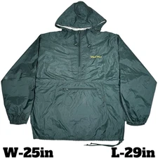 Vintage Weed Man Embroidered Logo 1/4 Zip Windbreaker Jacket Green Size Large