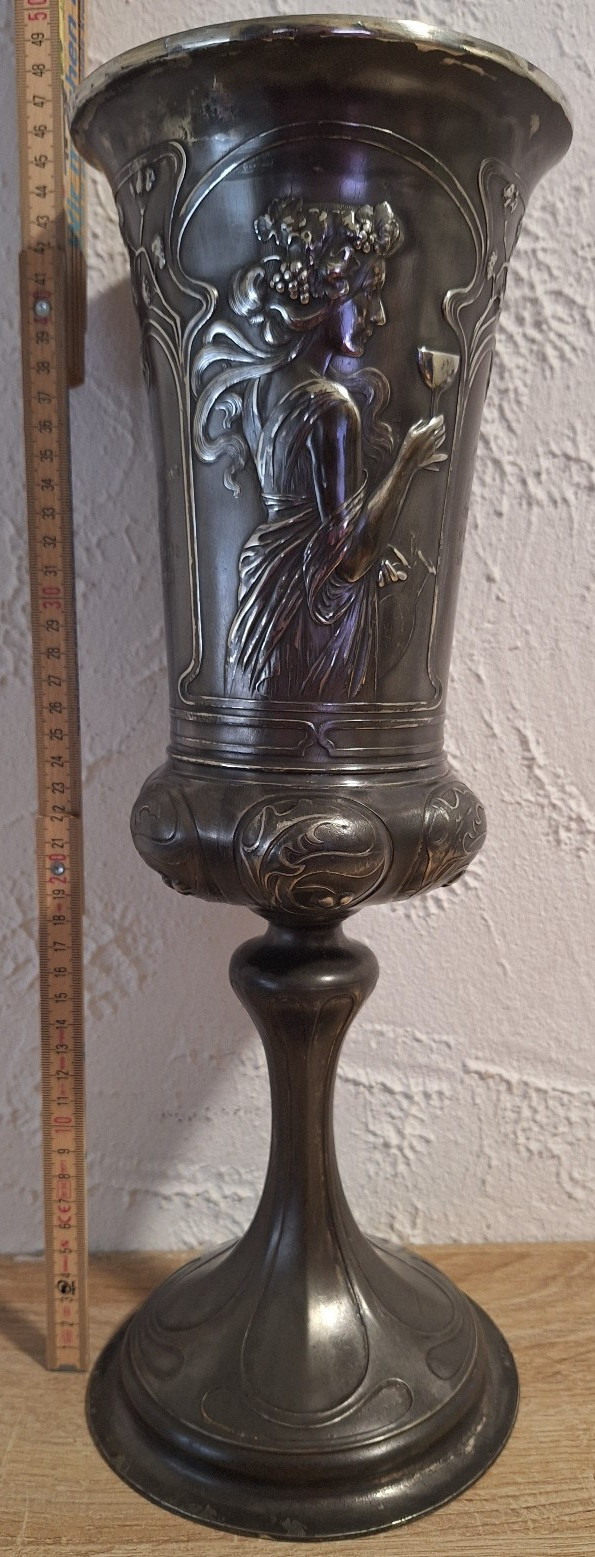 Großer Siegerpokal Sportfest 1921 Brauerei Gutenberger Walsheim Saar Fussball
