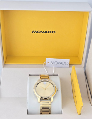 Movado Bold Women's Gold Dial Gold Tone Watch - 3601318 ($750 MSRP)