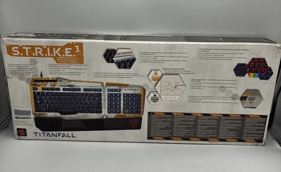 Mad Catz Strike 3 Titanfall Gaming Keyboard – New SEALED - Rare - Image 3 of 4