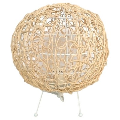 Litecraft Tischlampe Rattan Holz Kugel E14 Fuß - natürliche Auflösung            