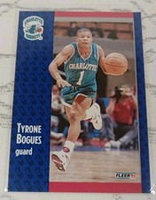1991-92 Fleer Basketball Card Muggsy Bogues Charlotte Hornets#17