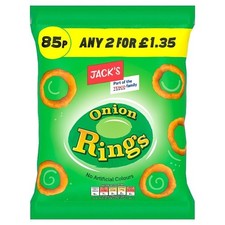 Jack's Onion Rings Crisps Potato Snacks Crunchy 18 x 60g FAST AND FREE DELIVERY
