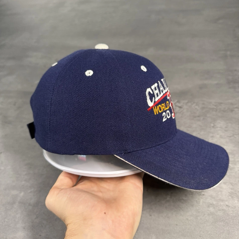 Boston Red Sox Hat Navy Red 04 World Series Champions Dad Adjust Strap Cap - Image 4 of 4