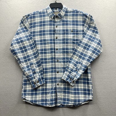 C.E. Schmidt Workwear Mens Blue Plaid Button Down Long Sleeve Shirt