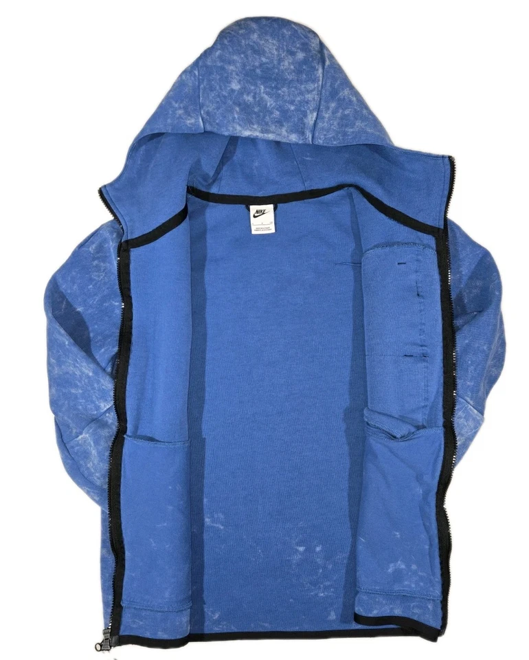 Mens Nike Sportswear Tech Fleece Full Zip Hoodie Blue White Small - Image 3 of 4