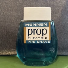 VINTAGE Blue PROP MENNEN ELECTRIC PRE- SHAVE 3 OZ CLOSER CLEANER SHAVE