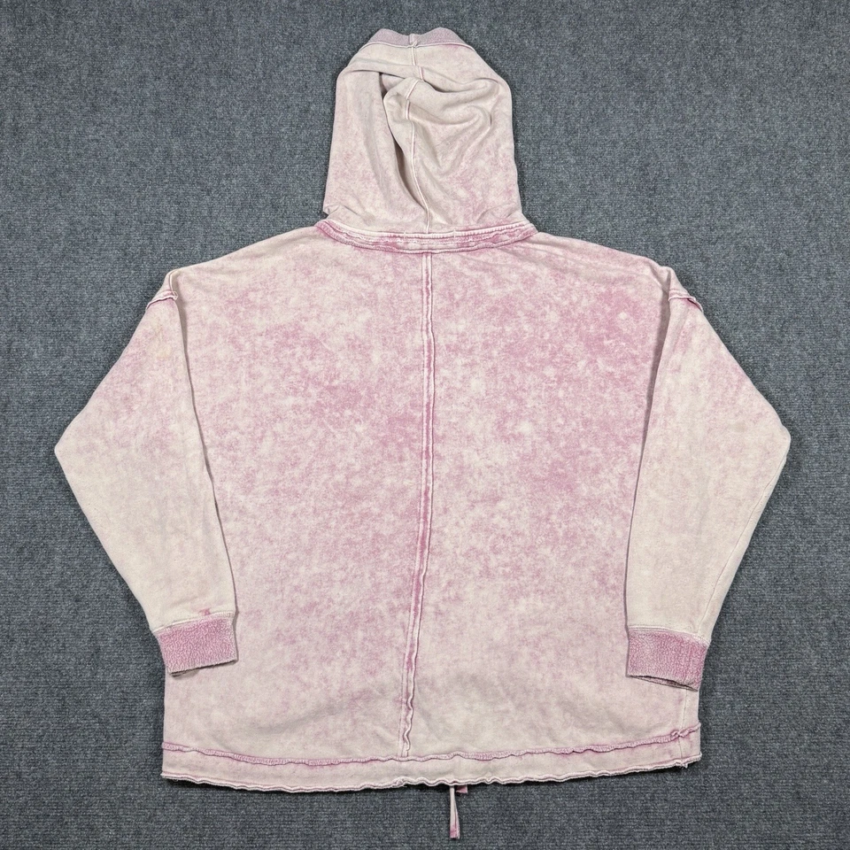 Sudadera con capucha Free People rosa ácido Layla con cremallera para mujer XS de gran tamaño 0561 Foto 2 de 4