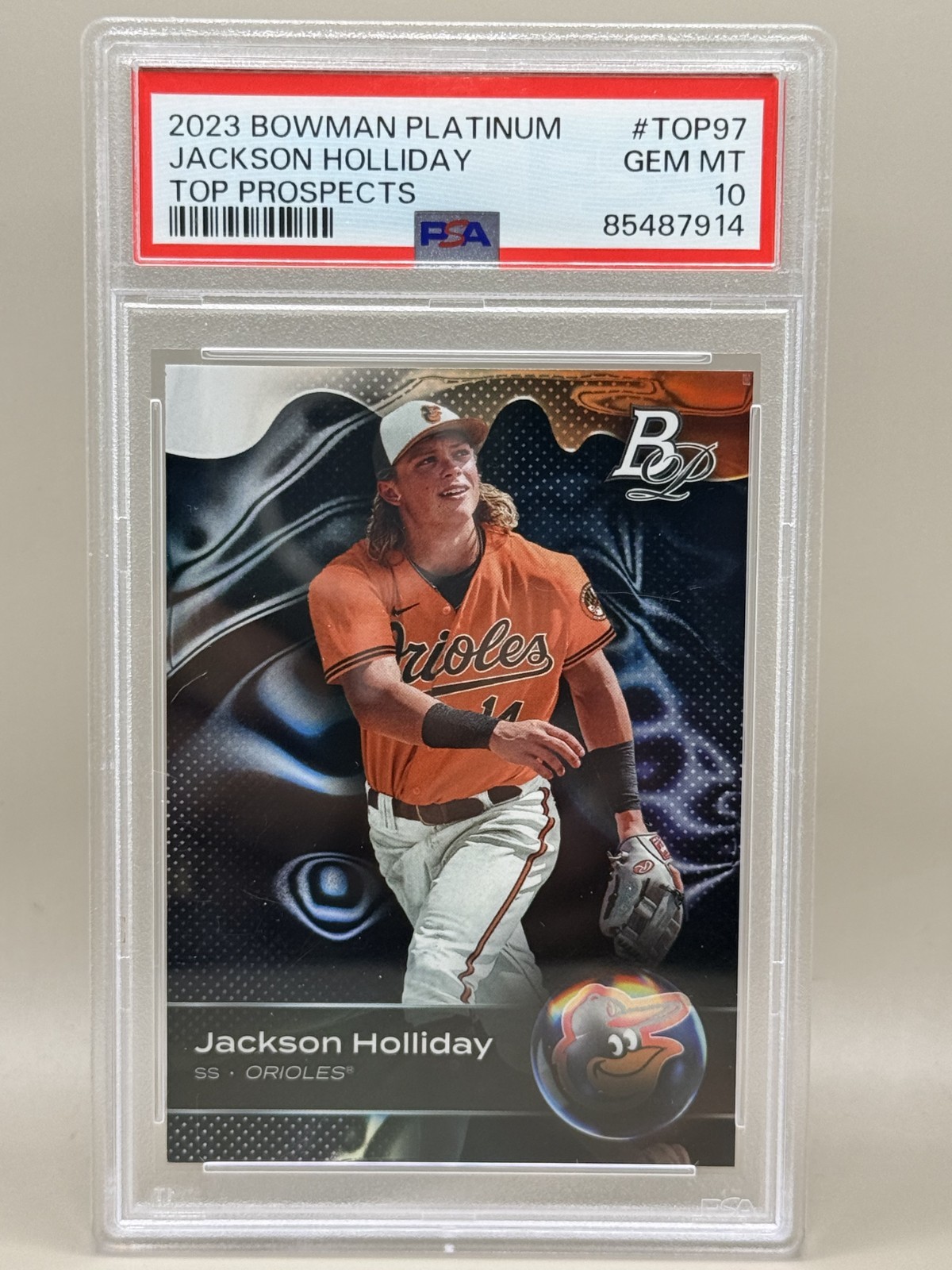 2023 Bowman Platin Top Prospects Jackson Holliday #TOP97 PSA 10 GEM MINT