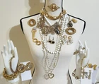 Vintage to Now Costume Jewelry Lot Faux Pearl & Gold Tone 25 Pcs