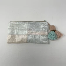 PRINTFRESH Pastel Velvet Wristlet Clutch Zippered Pouch