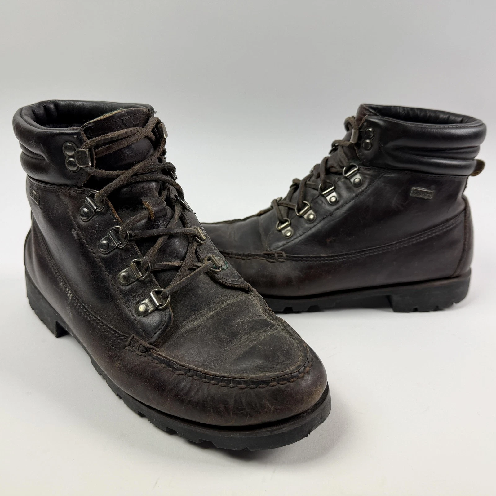 H.H. Brown Boots Mens Size 9.5 W Brown Leather Gore Tex Waterproof Hiking Snow