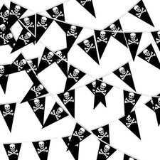MARFOREVER 52.5 Ft Pirate Banner Halloween Birthday Party Black