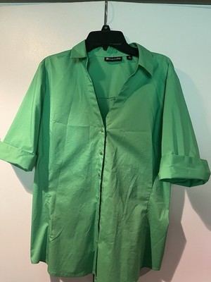 7th Avenue NY&C Green Button-Up Shirt