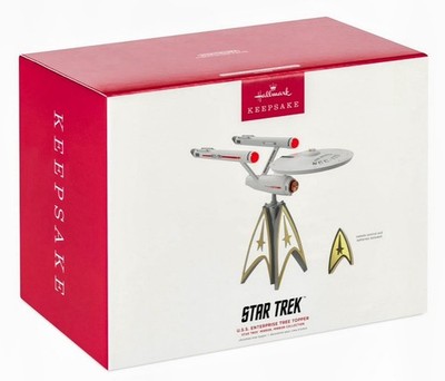 HALLMARK KEEPSAKE U.S.S. ENTERPRISE MUSICAL/LIGHTED TREE TOPPER (2022) NEW MIB