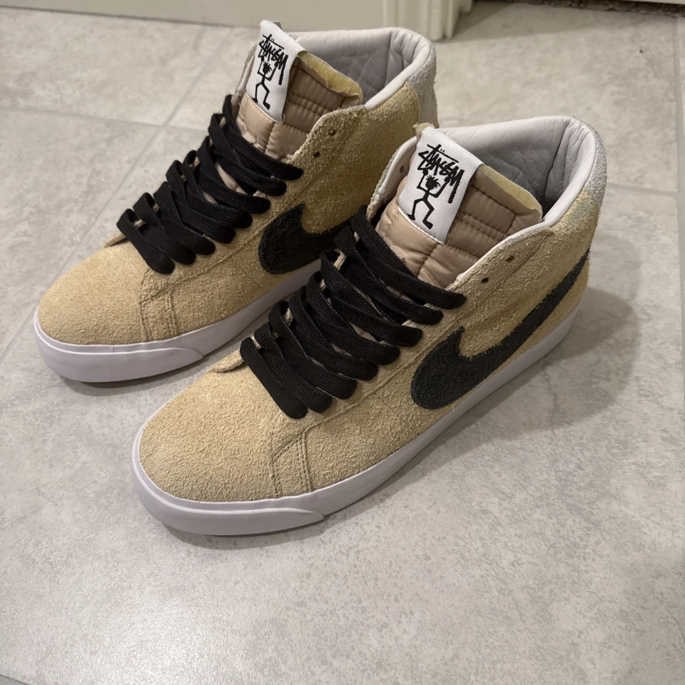 Nike Stussy SB Zoom Blazer Mid QS Midwest Gold, Size M/11 AH6158-700 - Image 4 of 4