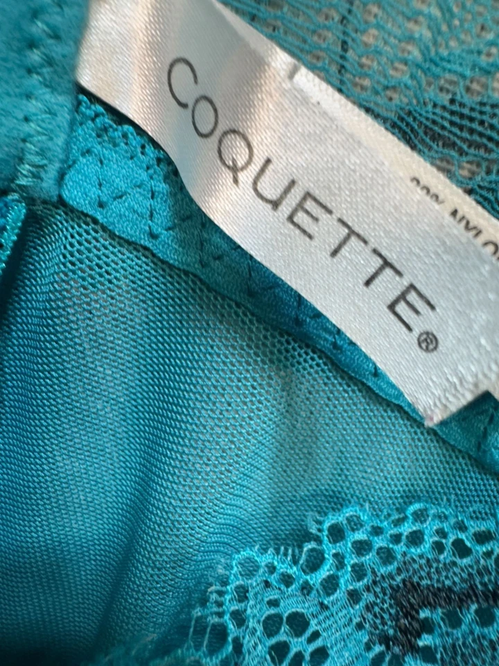 Vestido Babydoll Coquette para mujer ropa de dormir talla X/L azul aguamarina encaje ligero Foto 3 de 4