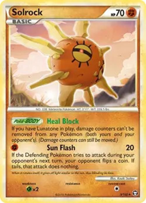 Solrock - 9/102 - Pokemon Triumphant Holo Card NM