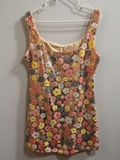 Cider Sequin Scoop Neckline Floral Split Mini Dress Curve & Plus XL