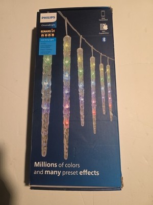 Philips 12ct ChromaBright LED App Controlled Molded Icicle with RGB LED's,