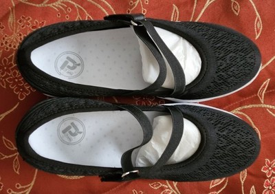Propet TravelActiv Women Mary Jane Size 7 ½  4E Black  Mesh Casual Shoes NIB