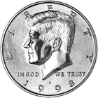 1998 D Kennedy Half Dollar Uncirculated from Mint Set With Free Shipping