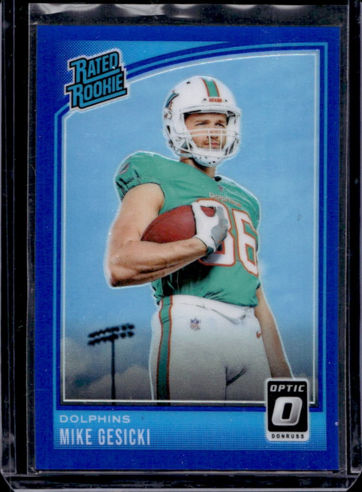 2018 Donruss Optic Mike Gesicki Blue Prizm Rookie RC #/149 Dolphins