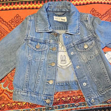 Baby Gap x Disney Minnie Mouse Blue Denim Jacket 3 YR Button Front Collared