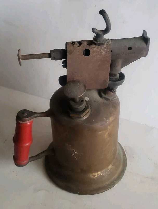 Vtg. The Turner Brass Works Red Handle Torch