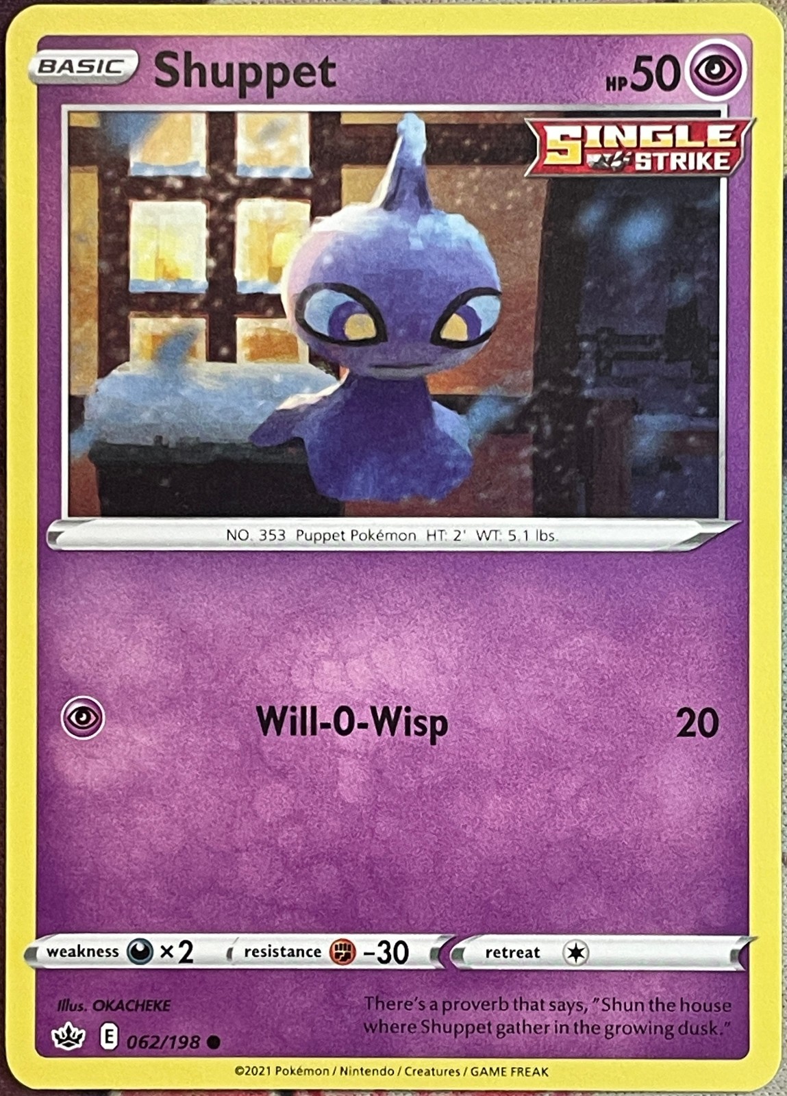 Shuppet - 062/198 - Chilling Reign Pokemon 2021