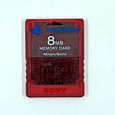 Sony Playstation 2 PS2 Official RED MagicGate 8mb Memory Card Genuine SCPH-10020
